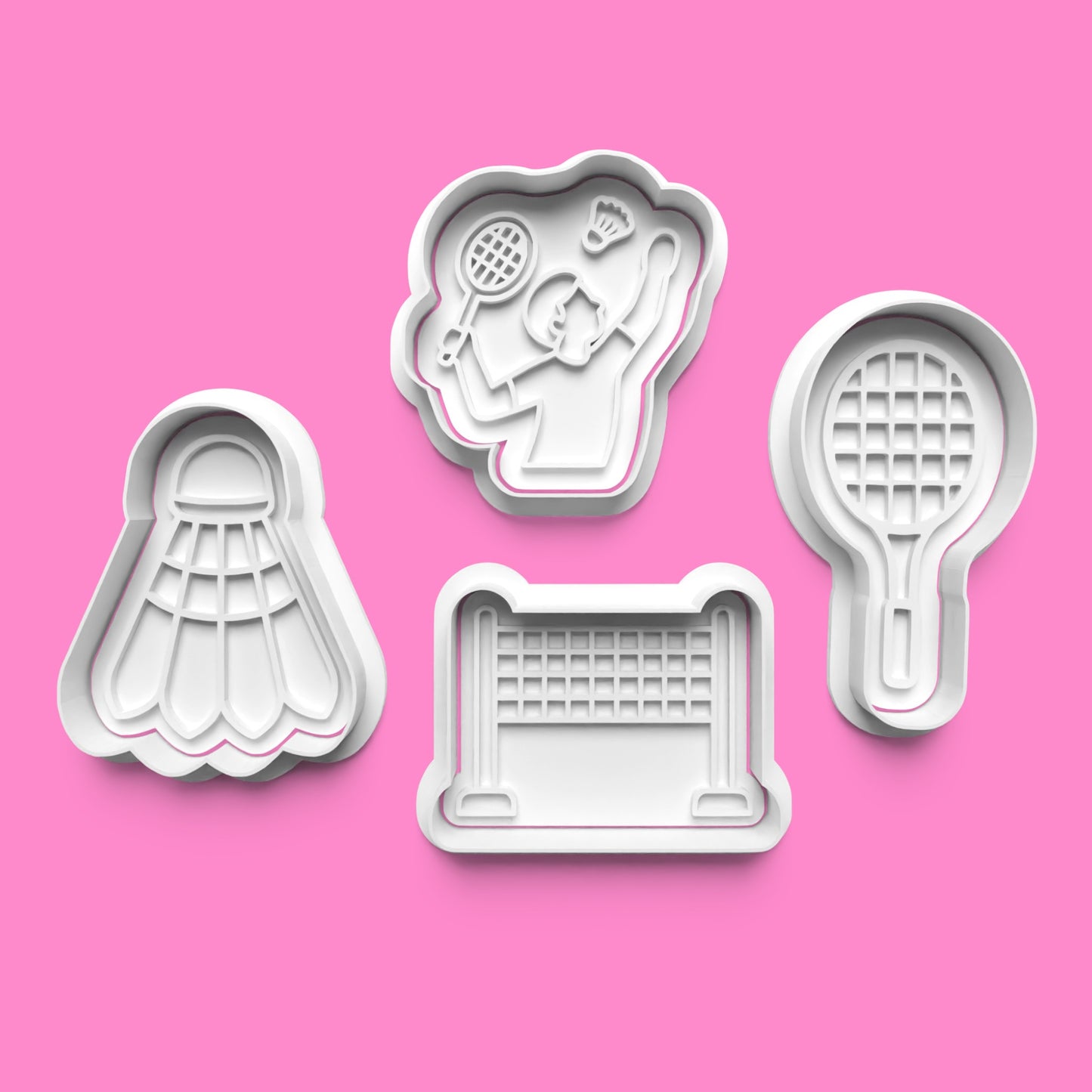 Badminton Cookie Cutters & Stamps | Sports Baking Set | PLA