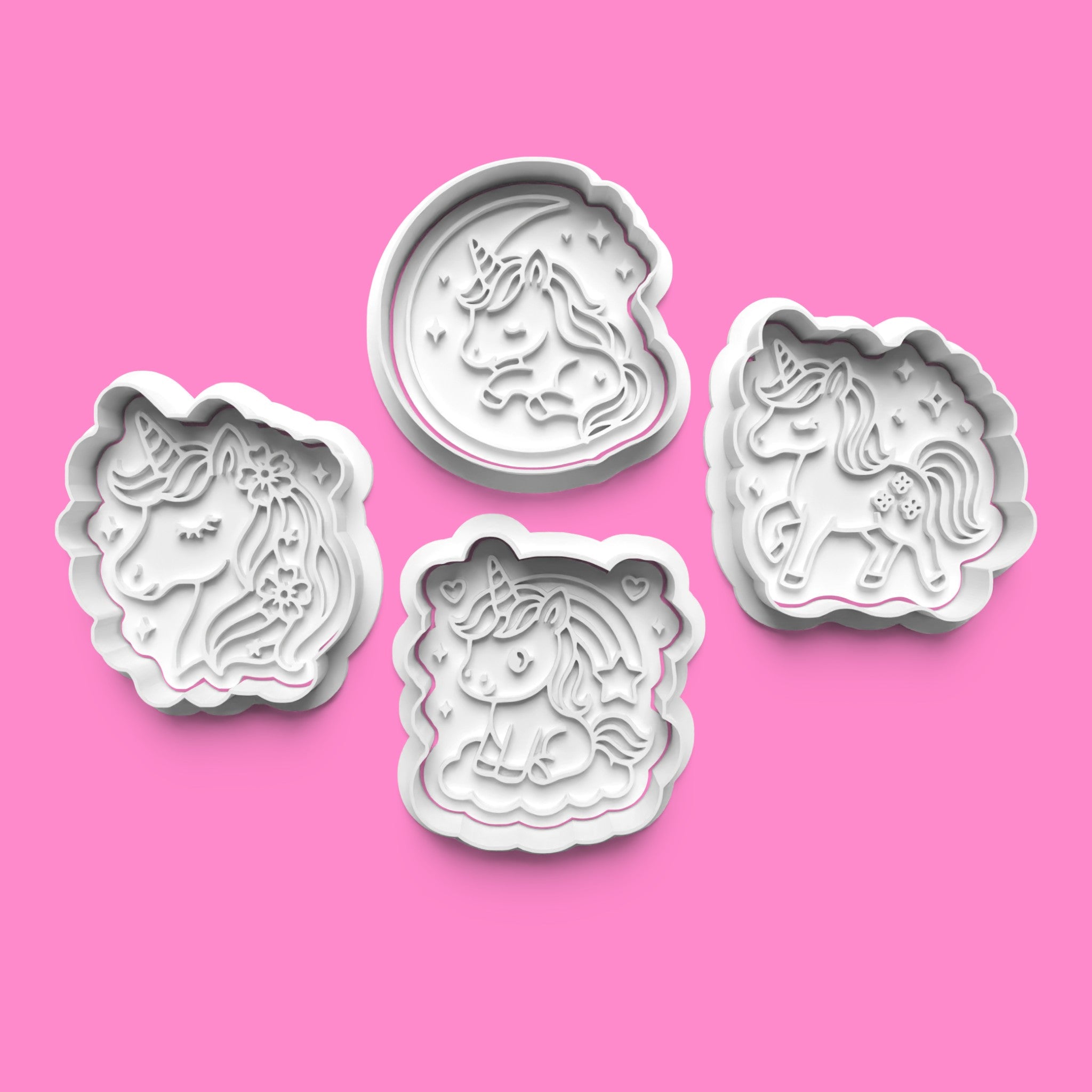 Unicorn Cookie Cutter & Embosser Set – 4-Piece Magical Fantasy Collection