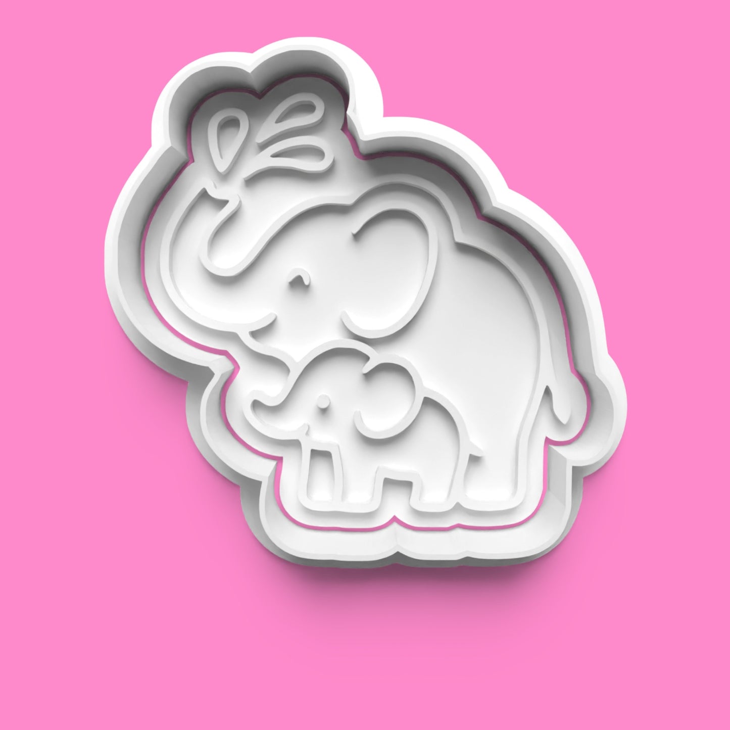 Elephant Family Cookie Cutter & Embosser Set – 4-Piece Sweet Safari Collection