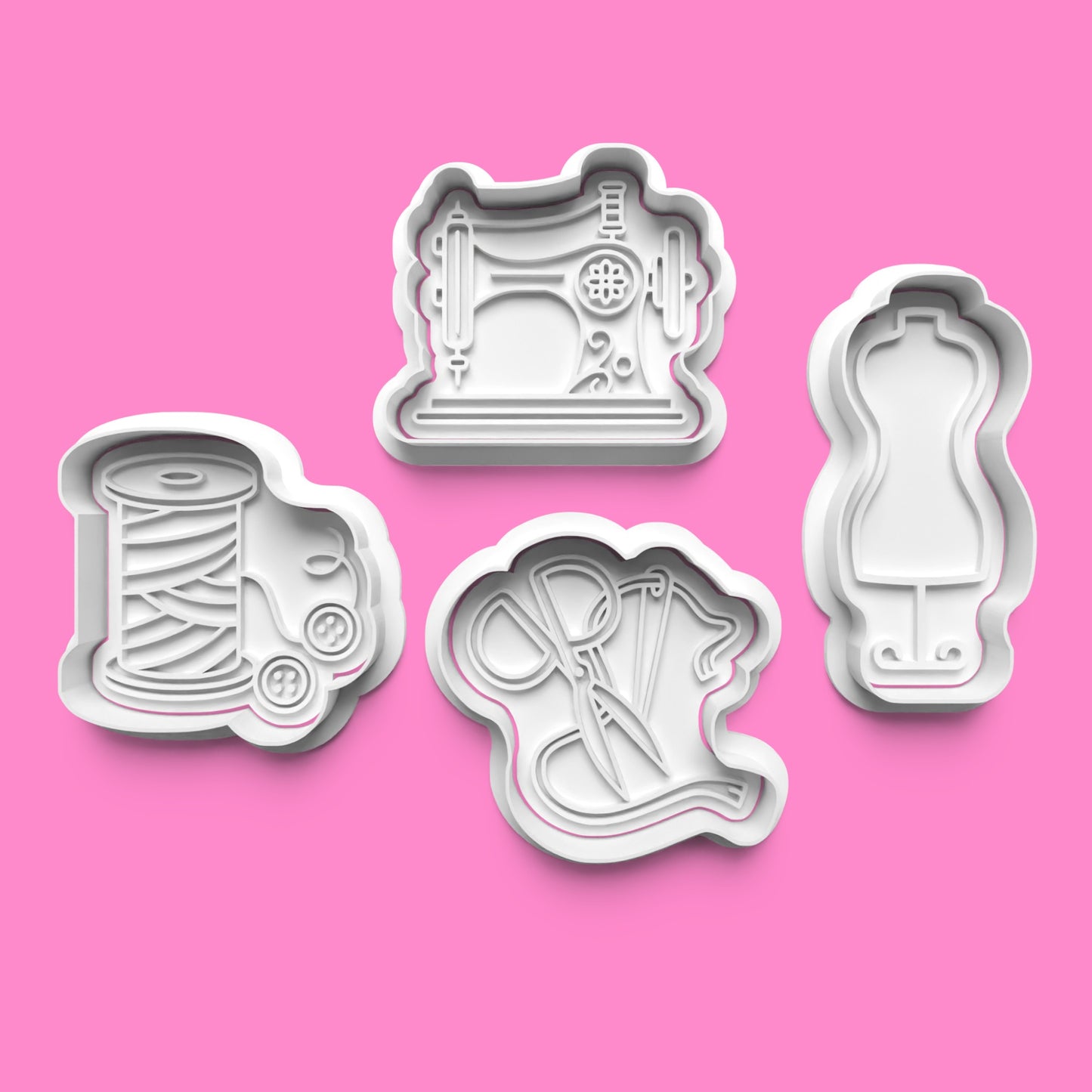 Sewing & Quilting Cookie Cutter Set – 4 Crafty Cookie Shapes