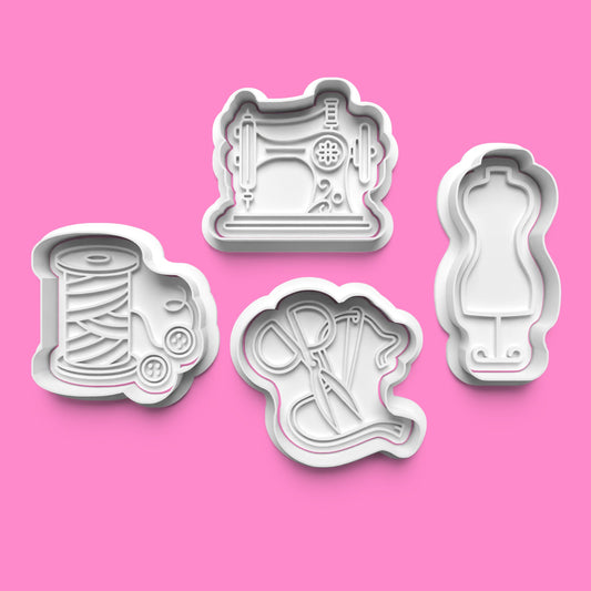 Sewing & Quilting Cookie Cutter Set – 4 Crafty Cookie Shapes