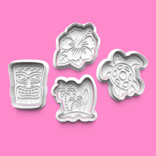 Hawaii Cookie Cutter & Embosser Stamp Set – Tropical Island Collection