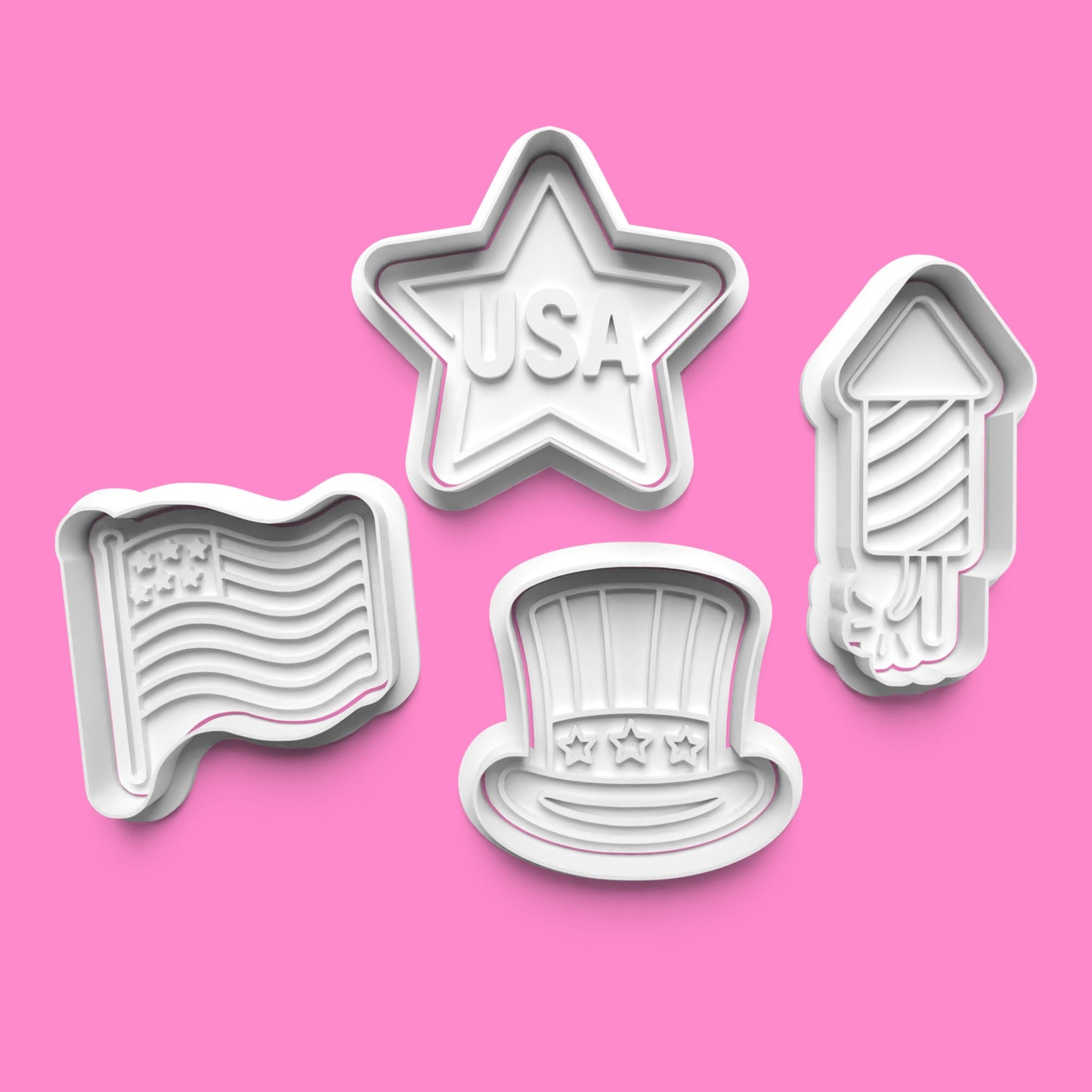 USA Cookie Cutter & Embosser Stamp Set – Stars & Stripes Collection