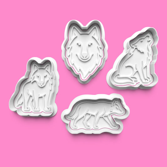 Wolves Cookie Cutter & Embosser Stamp Set – Wild Animal Collection