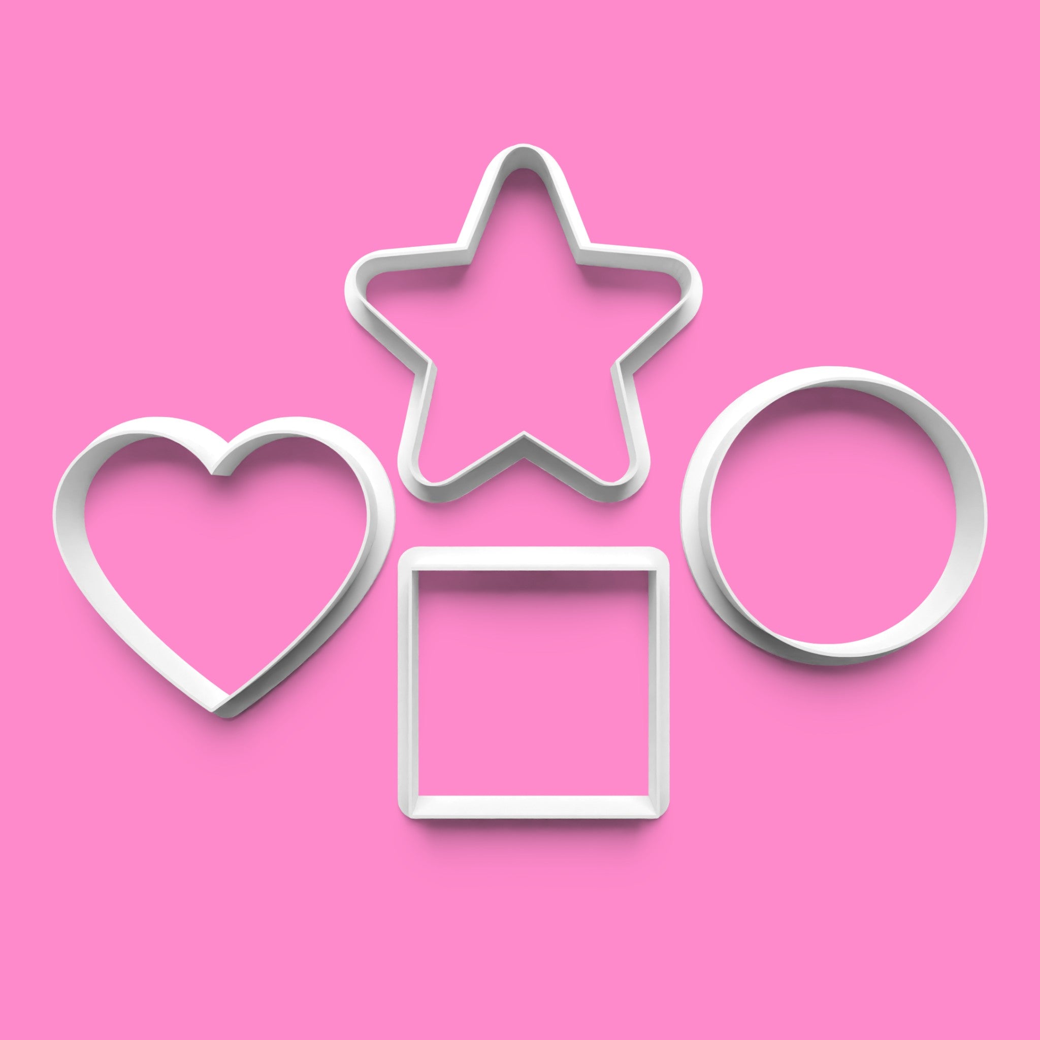 Basic Shapes Cookie Cutter Set – Star, Circle, Square & Heart (Set of 4)