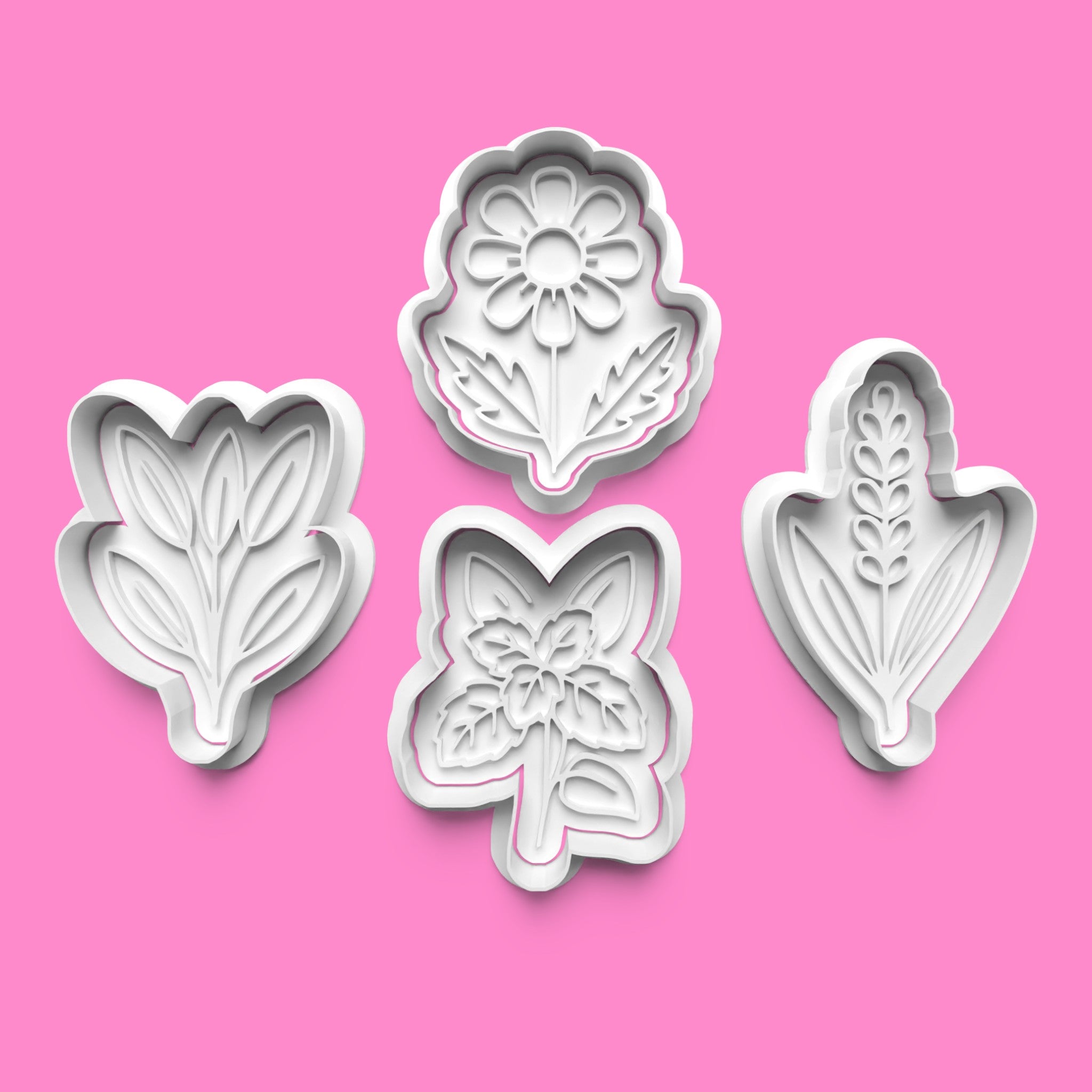 Garden Herb Set – Cookie Cutter & Embosser Stamp Set