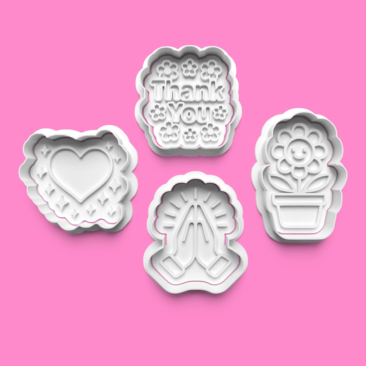 Thank You Cookie Cutter & Embosser Stamp Set – Gratitude & Appreciation Collection