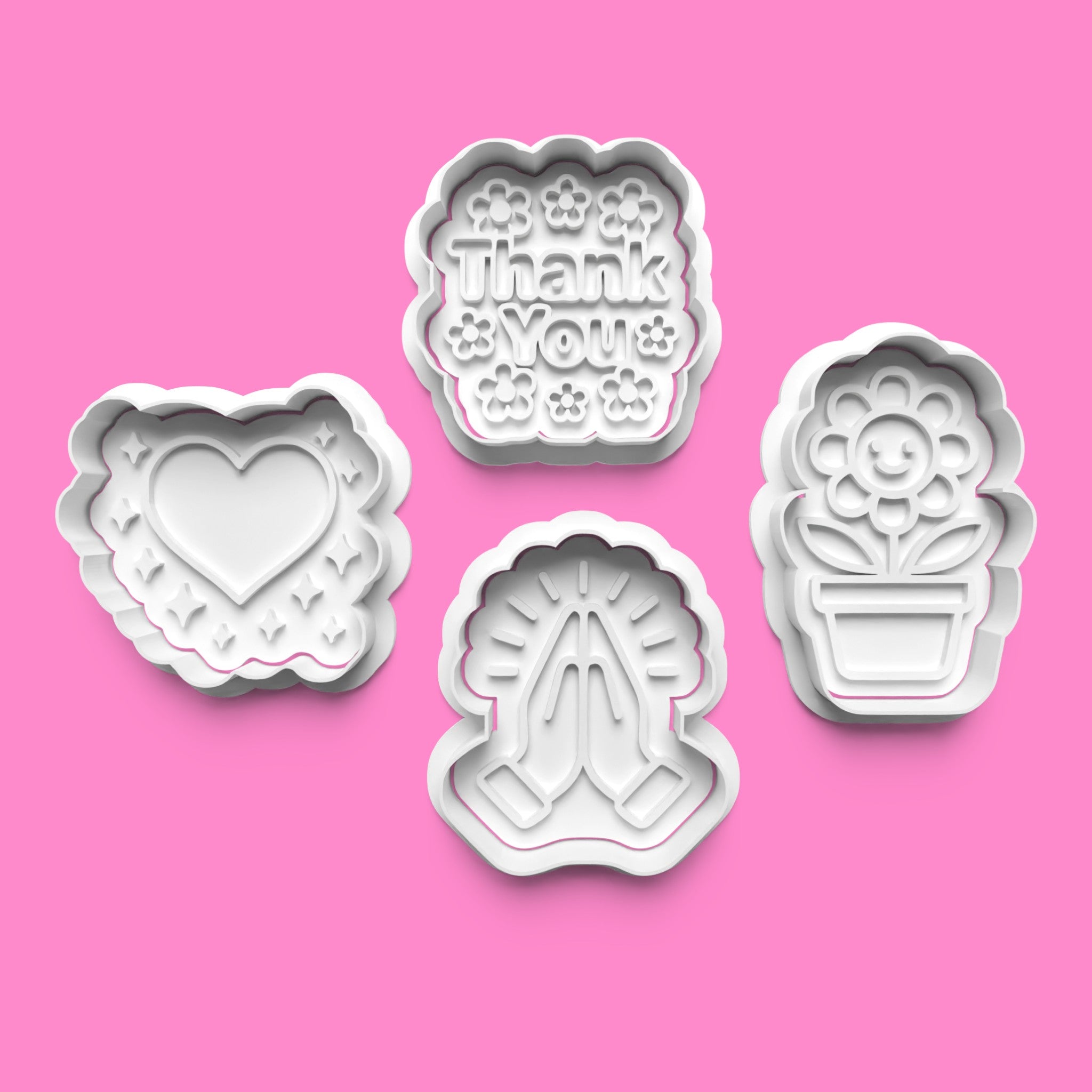 Thank You Cookie Cutter & Embosser Stamp Set – Gratitude & Appreciation Collection