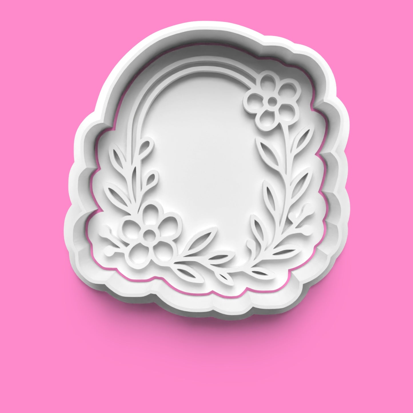 Floral Frames Cookie Cutter & Embosser Stamp Set – Elegant Botanical Collection