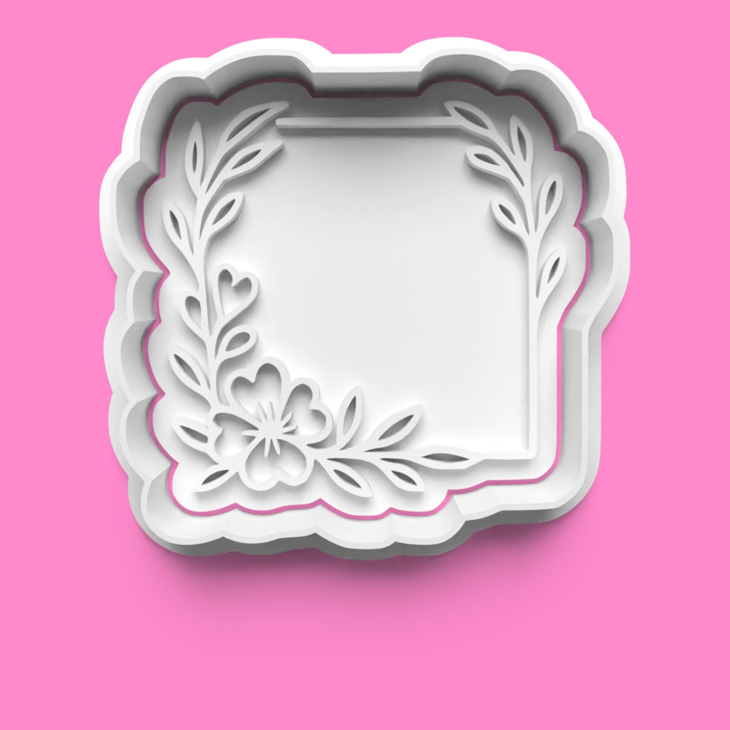 Floral Frames Cookie Cutter & Embosser Stamp Set – Elegant Botanical Collection
