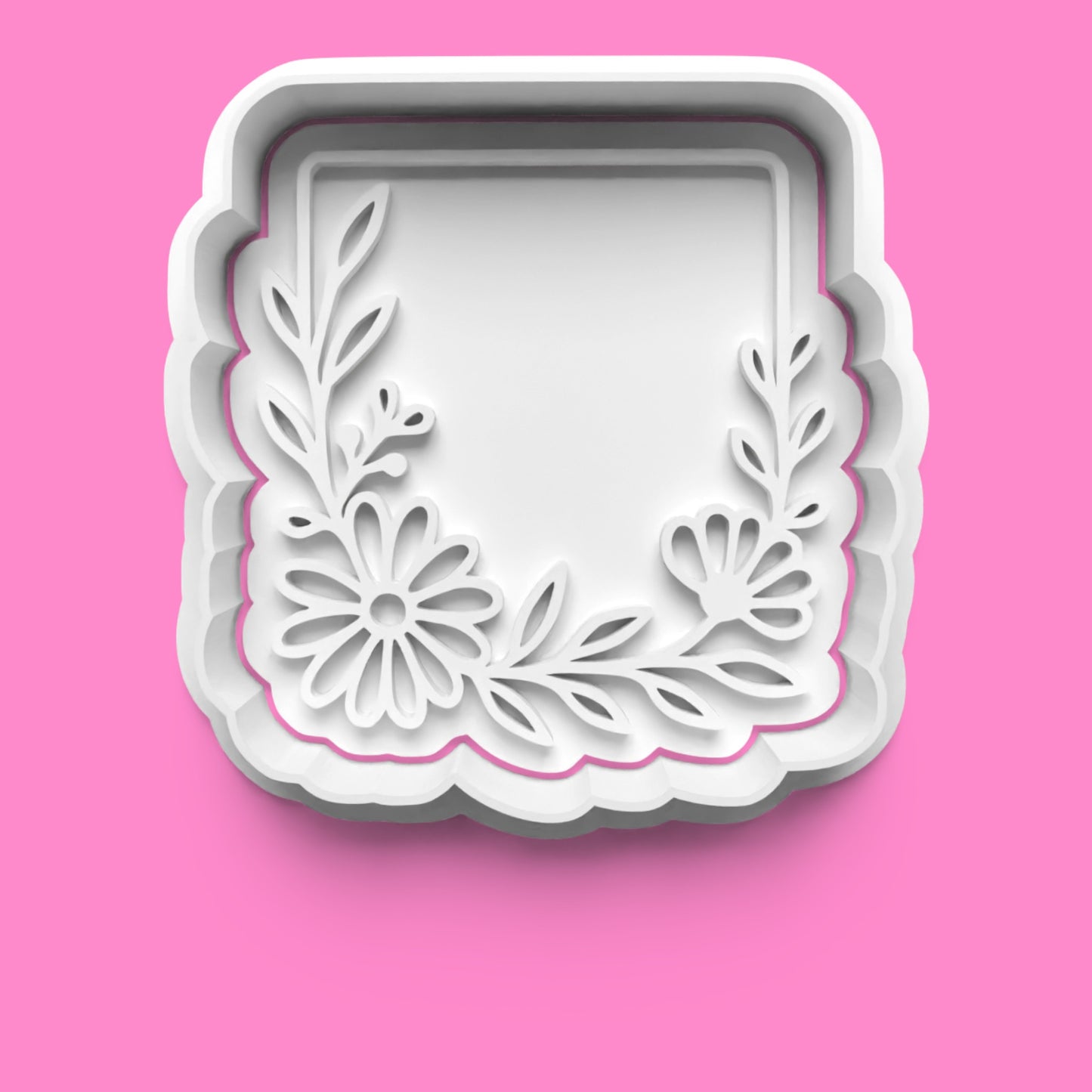 Floral Frames Cookie Cutter & Embosser Stamp Set – Elegant Botanical Collection