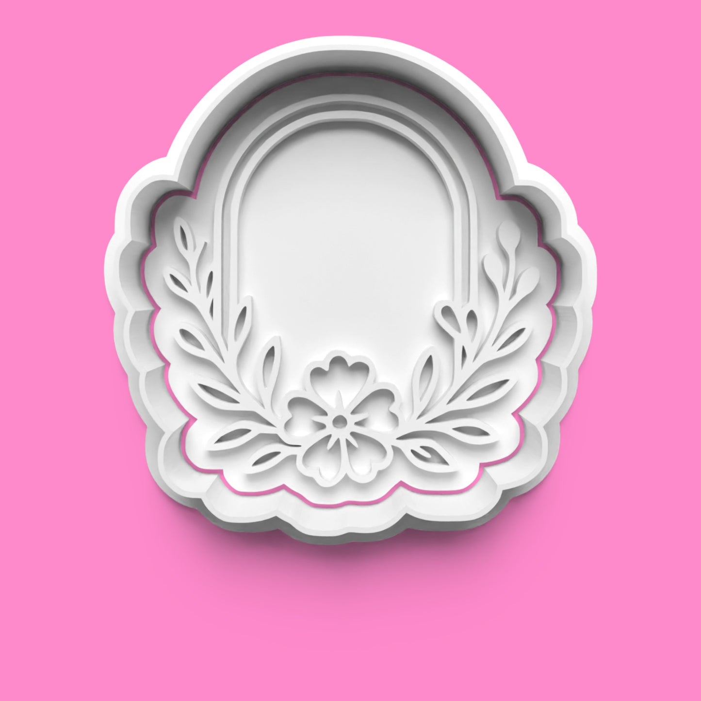 Floral Frames Cookie Cutter & Embosser Stamp Set – Elegant Botanical Collection