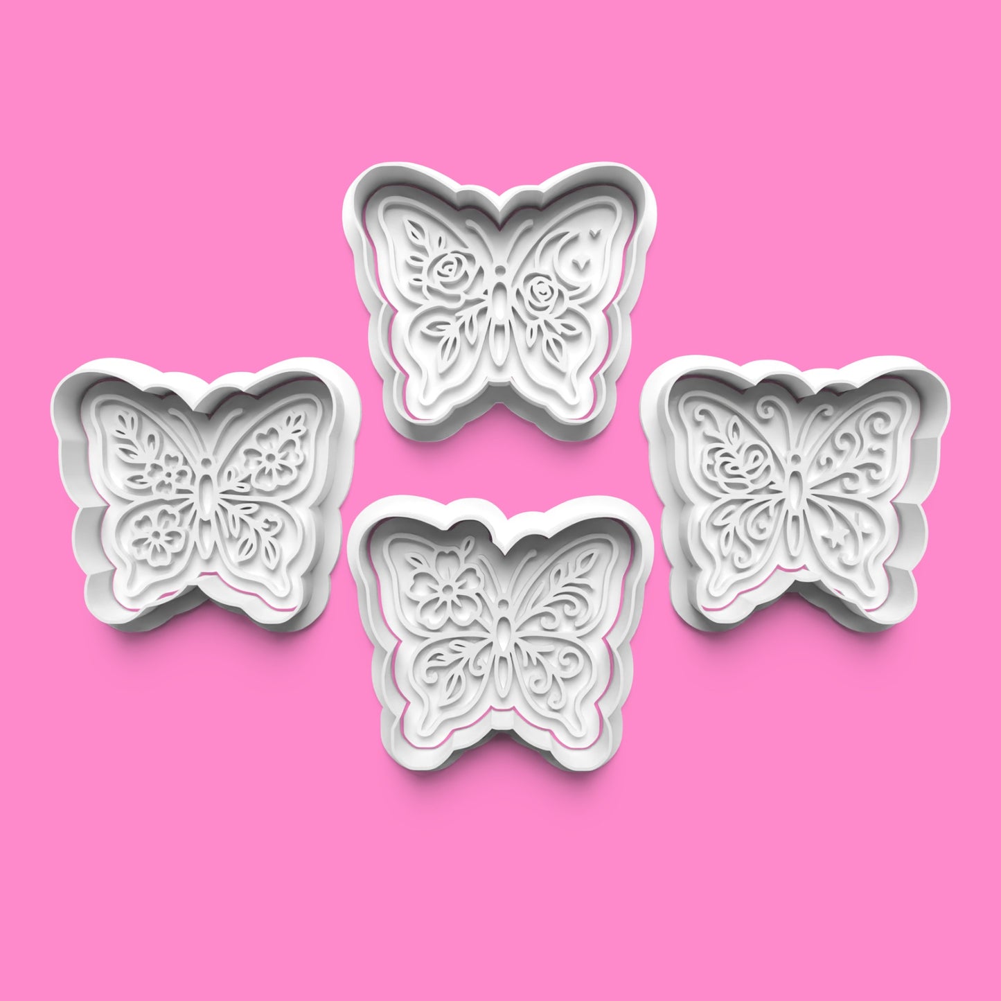 Butterfly Designs – Cookie Cutter & Embosser Stamp Collection Set-2
