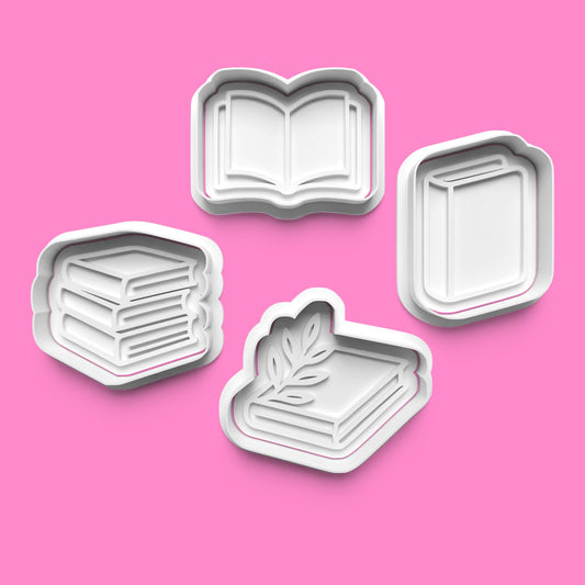 Book Designs Cookie Cutter & Embosser Stamp Set – Literary & Storybook Collection