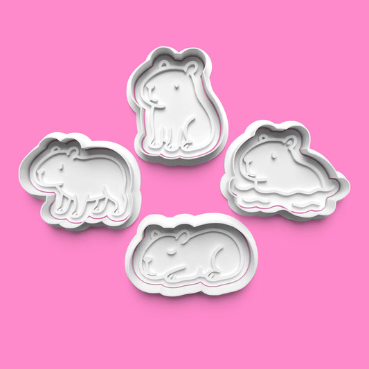 Capybara Cookie Cutter & Embosser Stamp Set – Adorably Chill Animal Collection