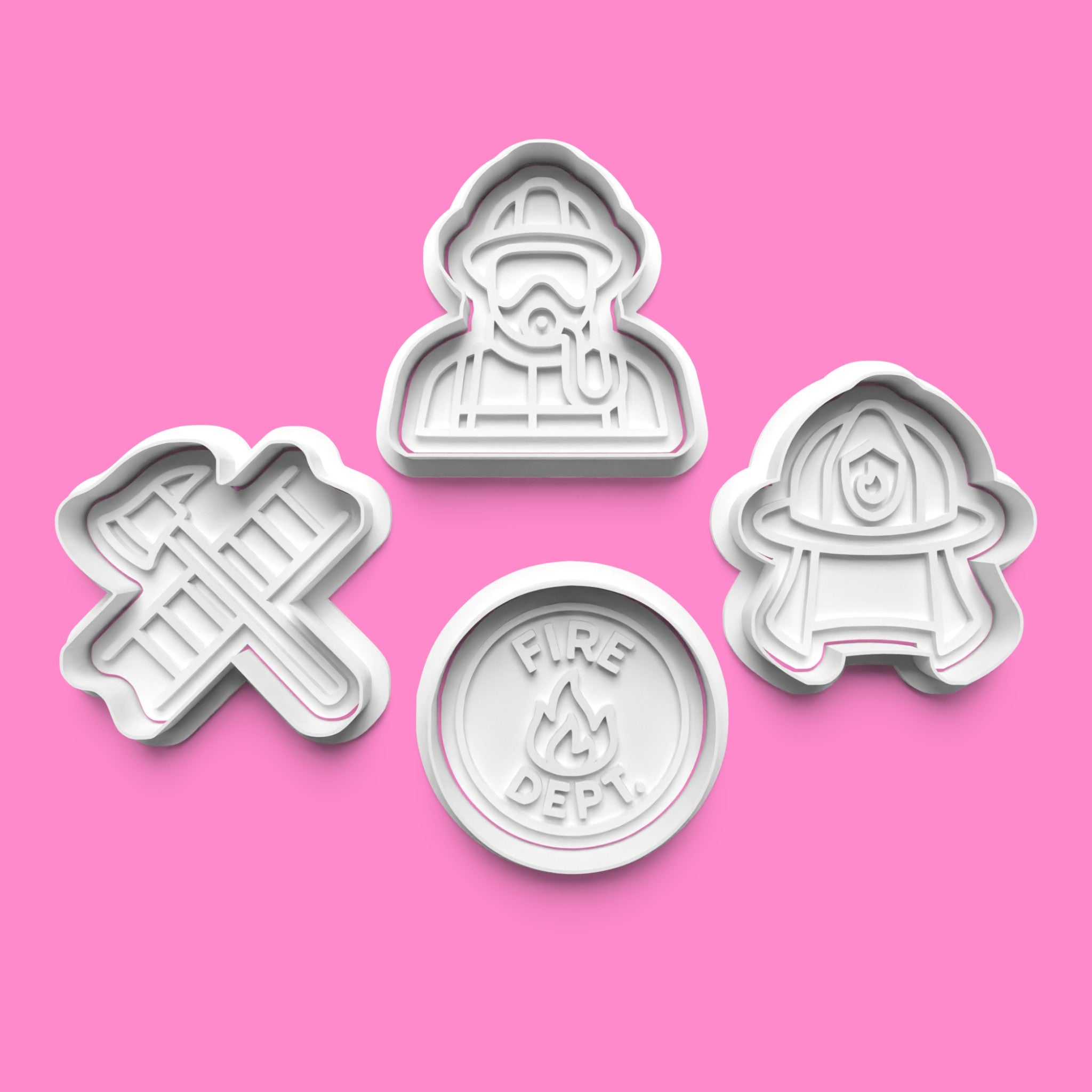 Firefighter Cookie Cutter & Embosser Stamp Set – Heroic Bakes Collection