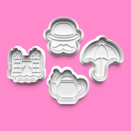 British Cookie Cutter & Embosser Stamp Set – Iconic UK Collection