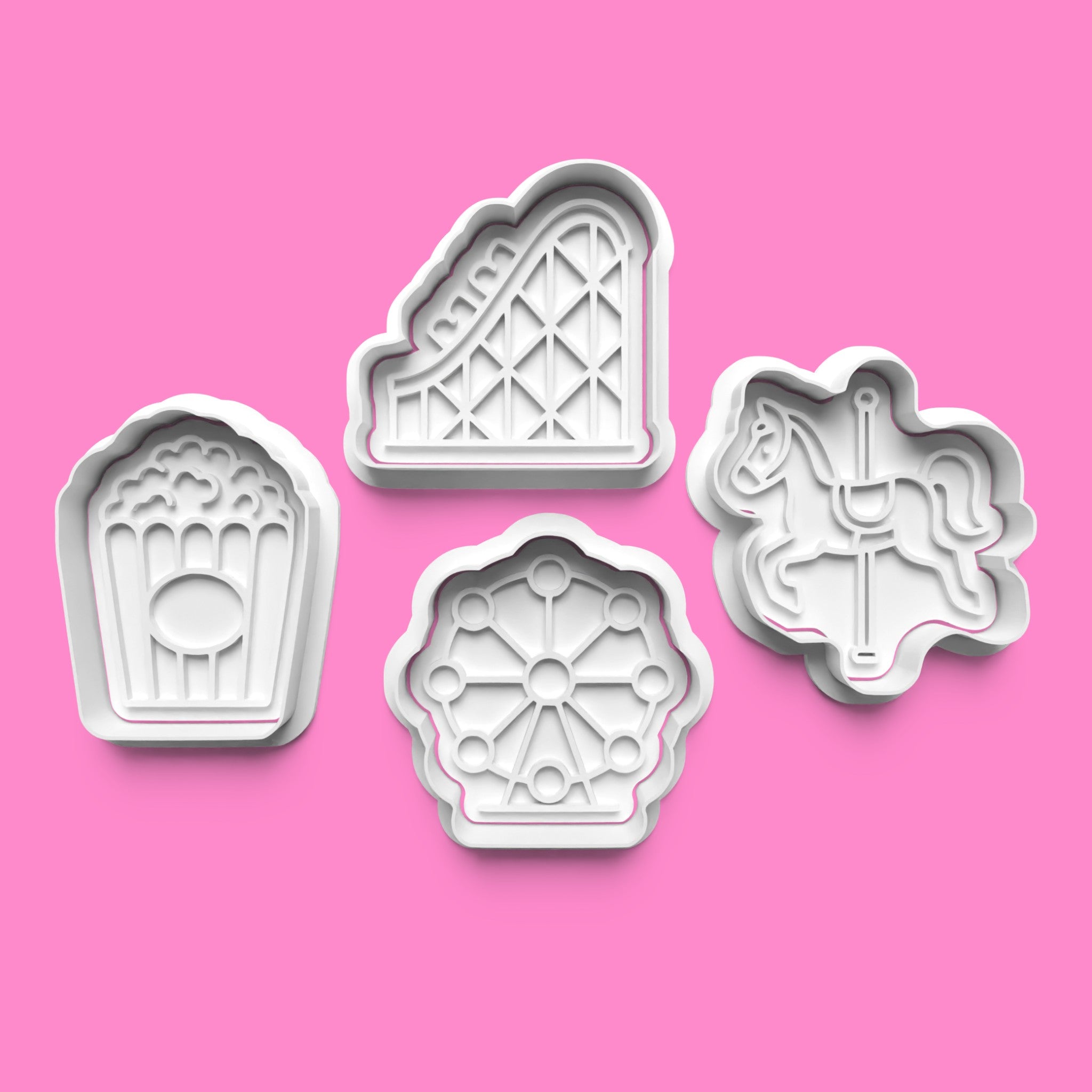 Amusement Park Cookie Cutter & Embosser Stamp Set – Fairground Fun Collection