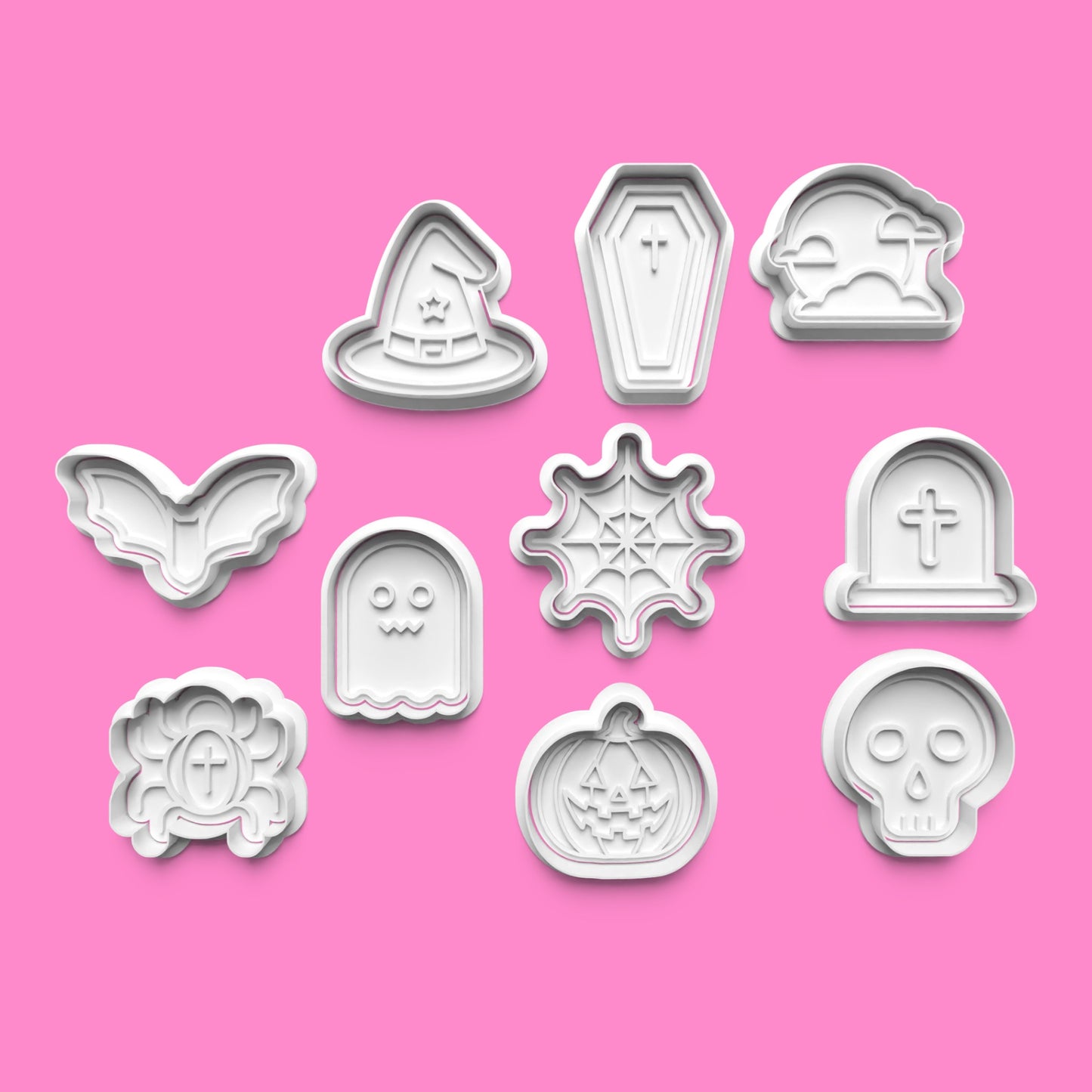 Halloween Cookie Cutter & Embosser Set – Pack of 10