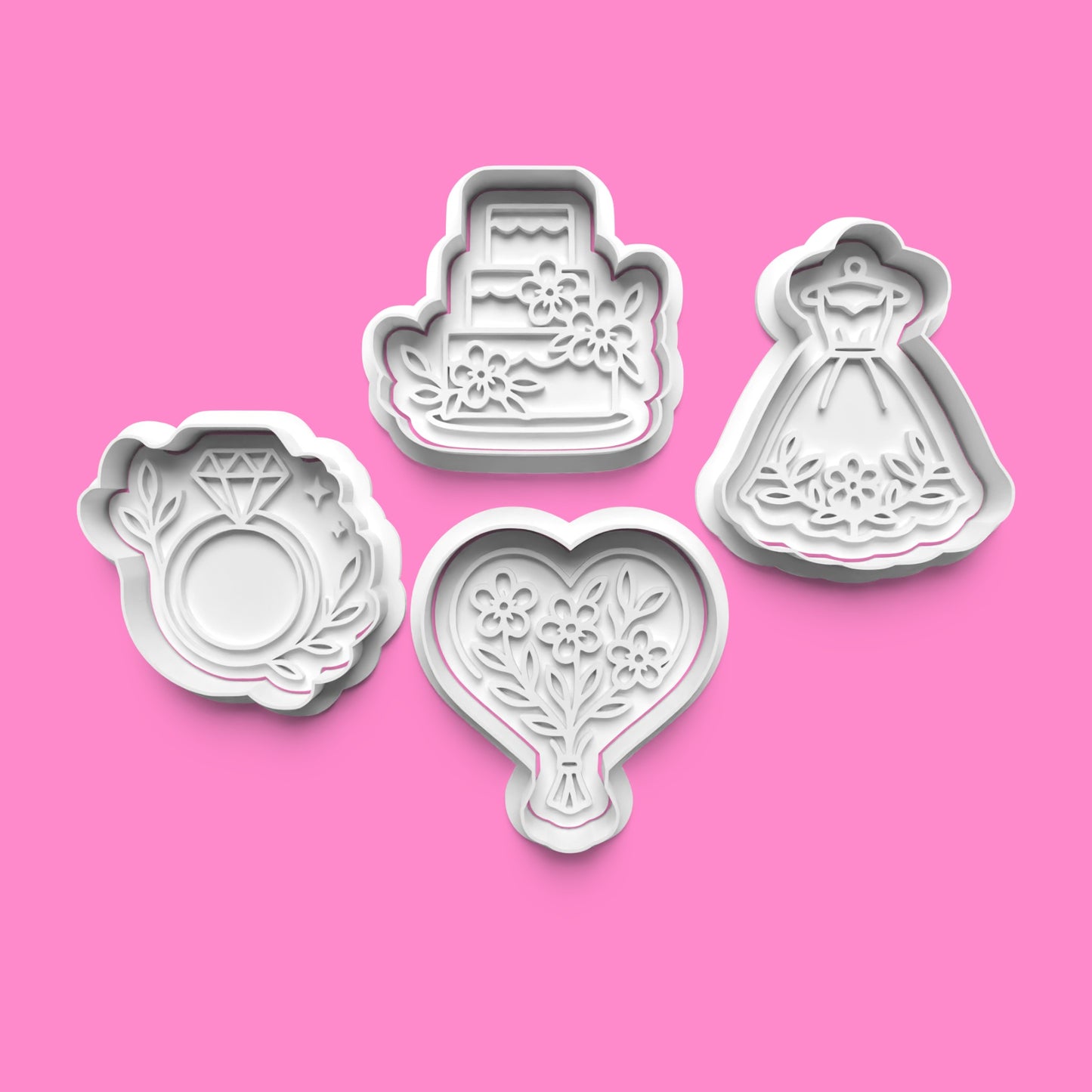 Bridal Cookie Cutter & Embosser Set – Set of 4