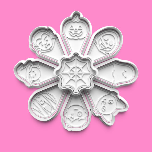 Halloween Character Platter Set – Cookie Cutter & Embosser (Set of 9)