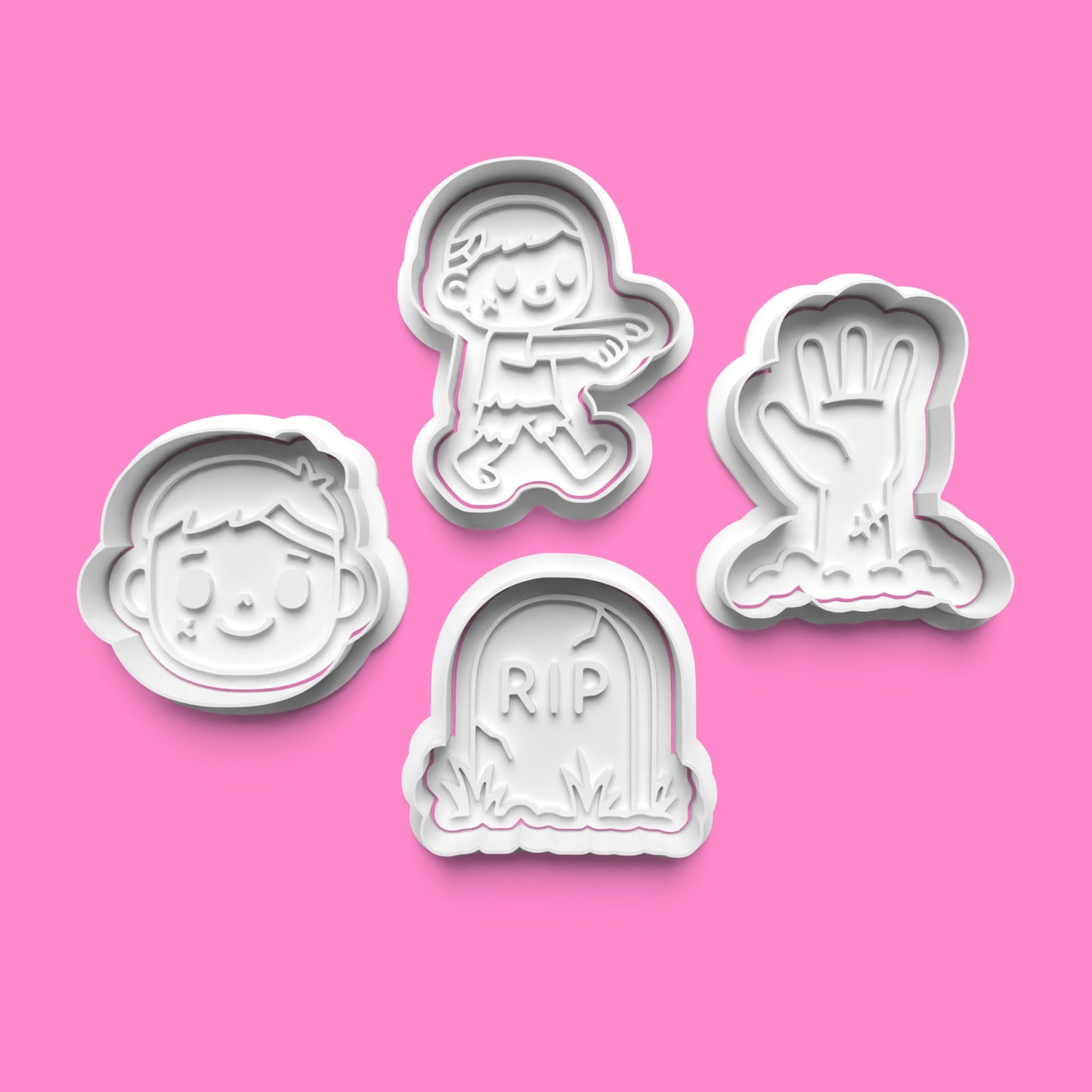 Zombie Zone – Cookie Cutter & Embosser Set (Set of 4 – Various Sizes Available)