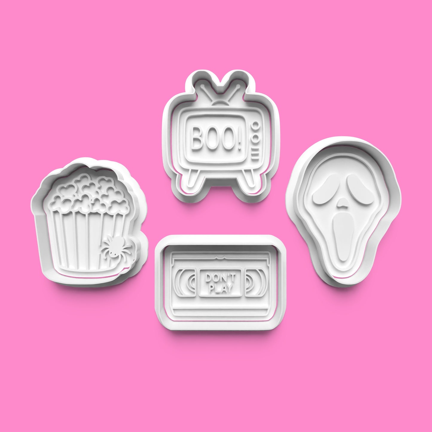 Scream Night Cookie Cutter & Embosser Set (Set of 4 – Horror Movie Theme)