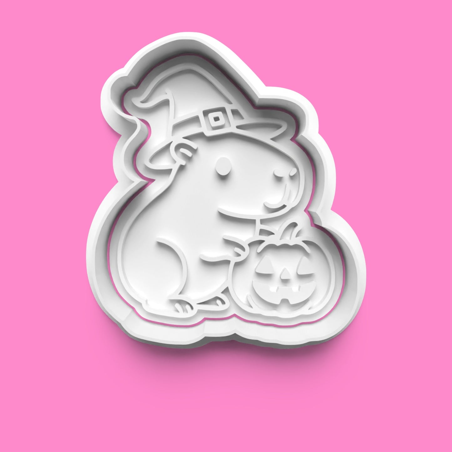 Halloween Capybara Cookie Cutter & Embosser Set (Set of 4 – Witchy & Spooky Designs)