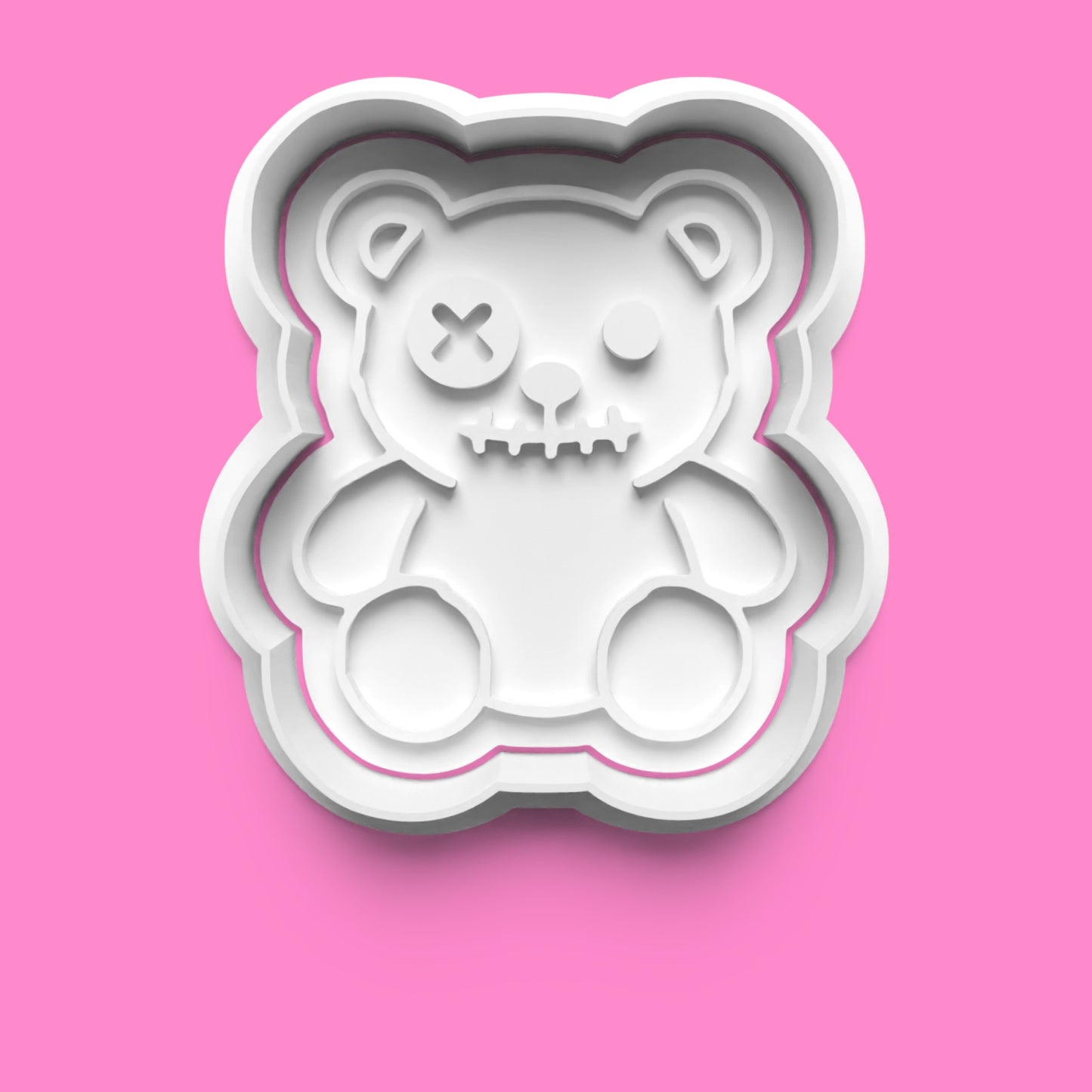 Little Nightmare Dolls Cookie Cutter Set – Creepy Clown, Haunted Teddy, Voodoo & Ghost Embossers