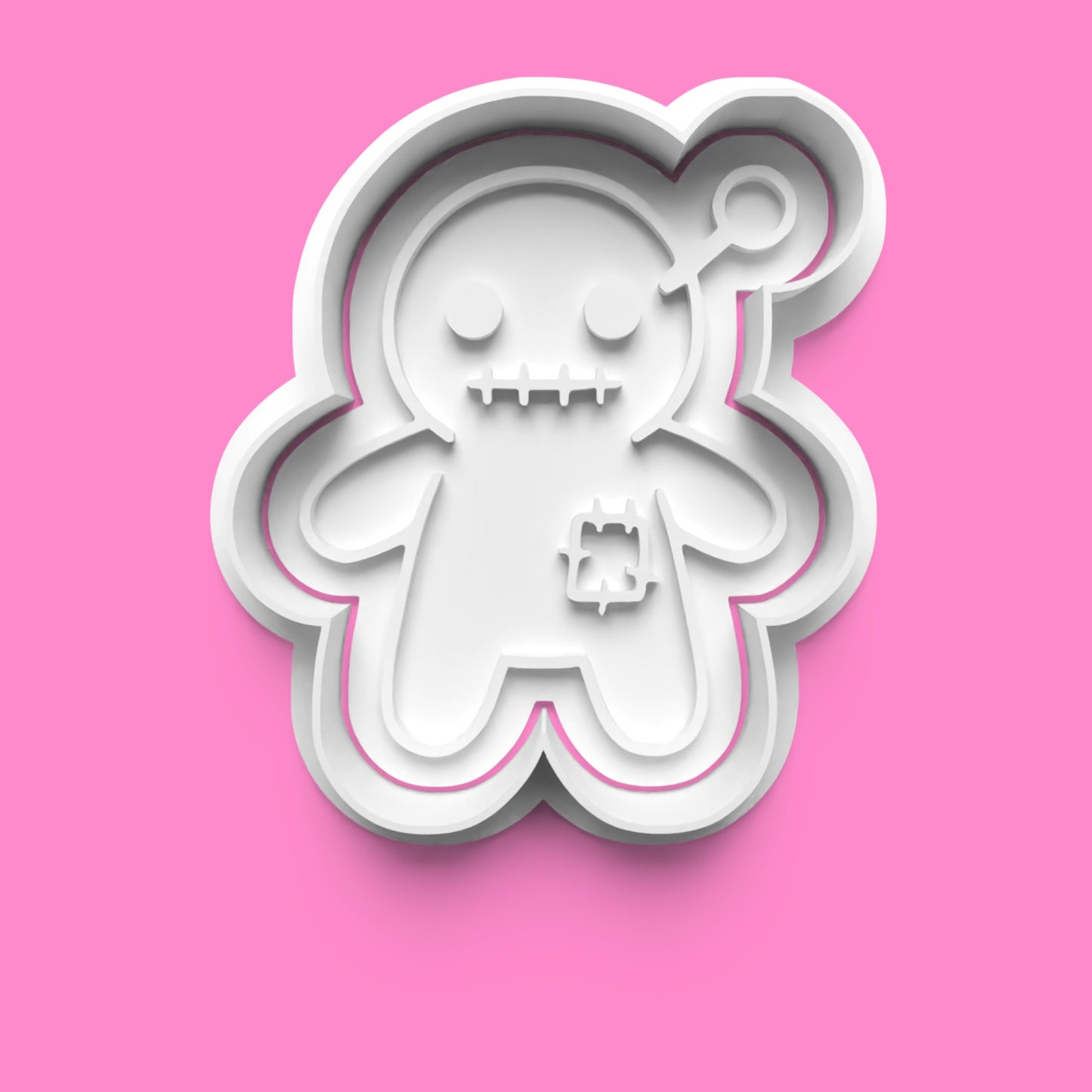 Little Nightmare Dolls Cookie Cutter Set – Creepy Clown, Haunted Teddy, Voodoo & Ghost Embossers