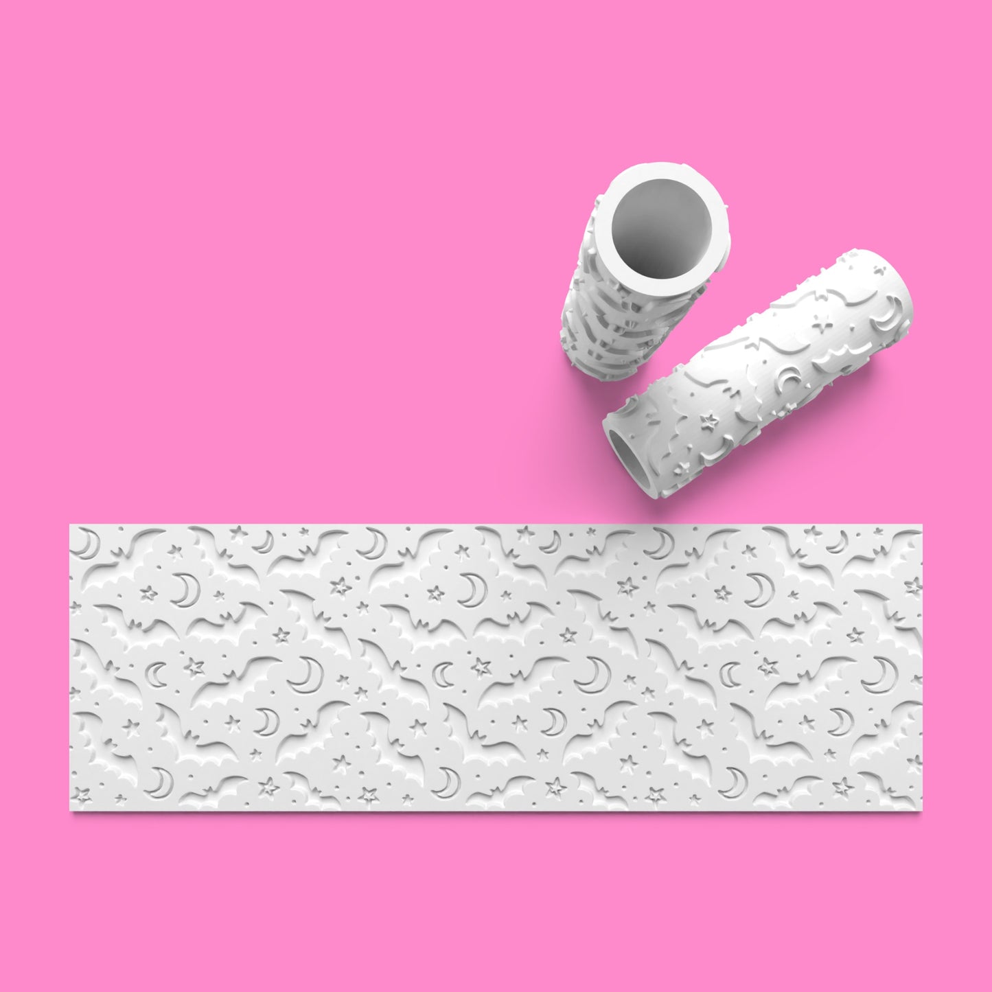 Batty for Halloween – Textured Roller with Moons & Stars