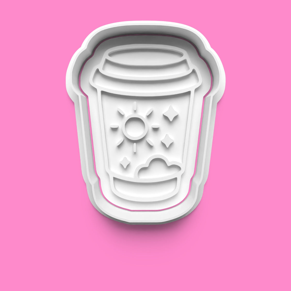 Coffee Cup Cookie Cutter & Embosser Set – 4-Piece Café Vibes Collection