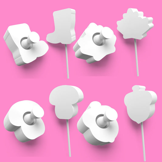 Autumn Cake Pop Mold Set – Leaves, Mushrooms, Boots & More!