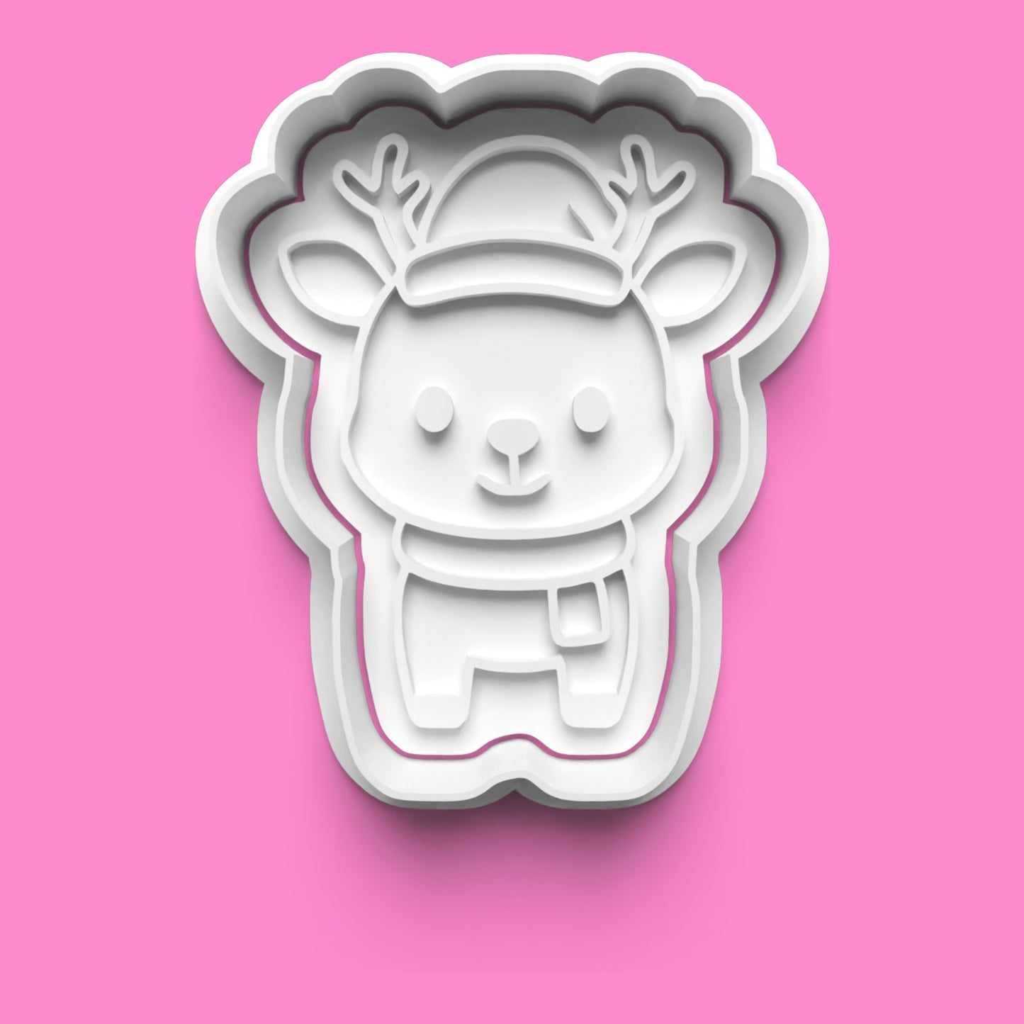 Woodland Christmas Animals Cookie Cutter & Embosser Set – Fox, Reindeer, Raccoon, Squirrel