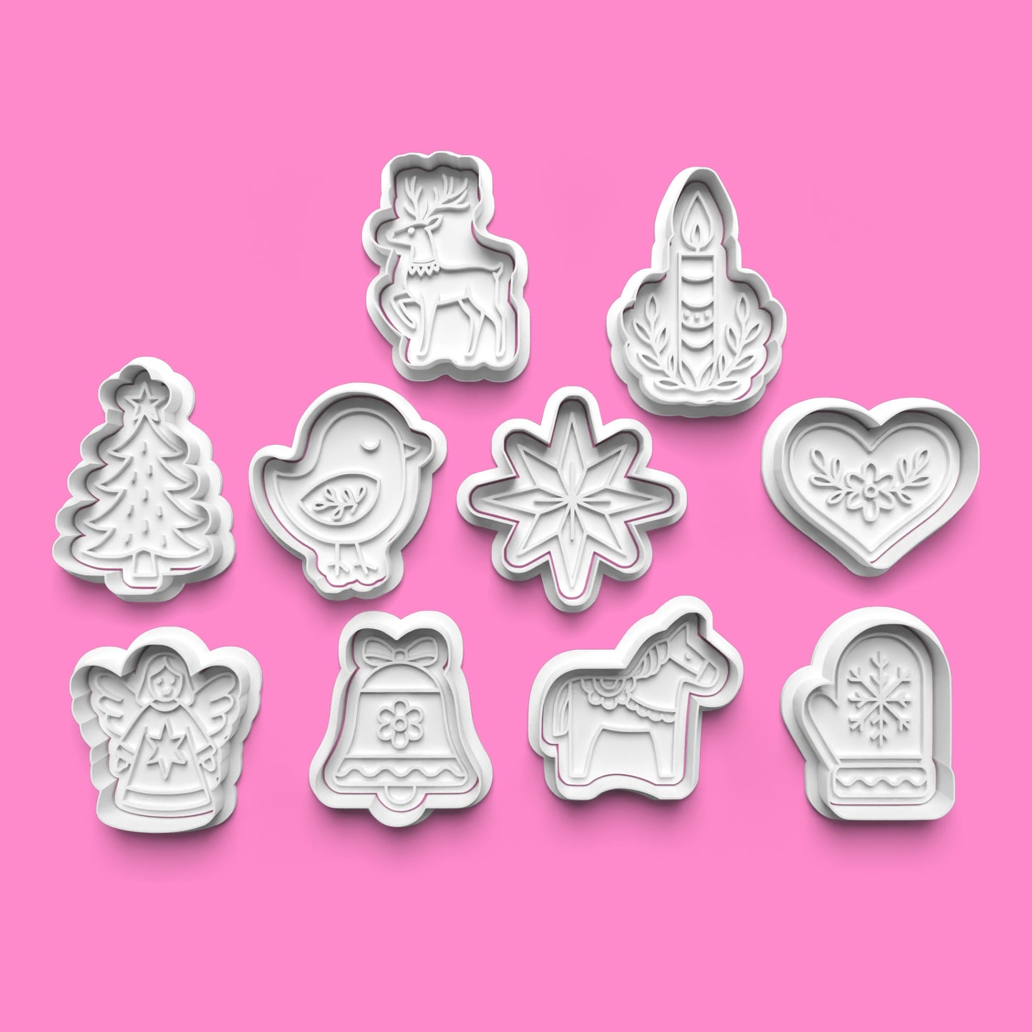 10-piece Christmas cutter set with Scandi-inspired shapes