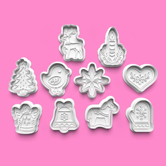 10-piece Christmas cutter set with Scandi-inspired shapes