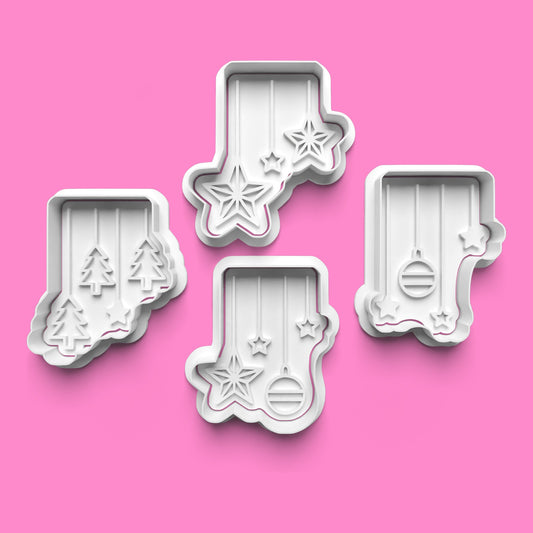 Hanging Christmas Items Cookie Cutter & Embosser Set – Set of 4