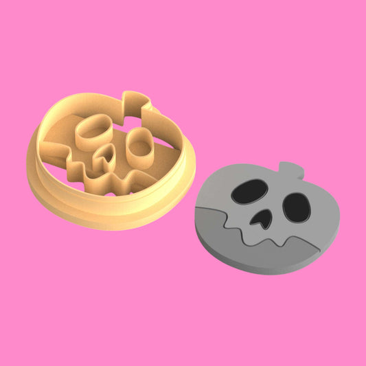 Zombie Pumpkin Clay Cutter – Spooky Split-Face Jack-o'-Lantern