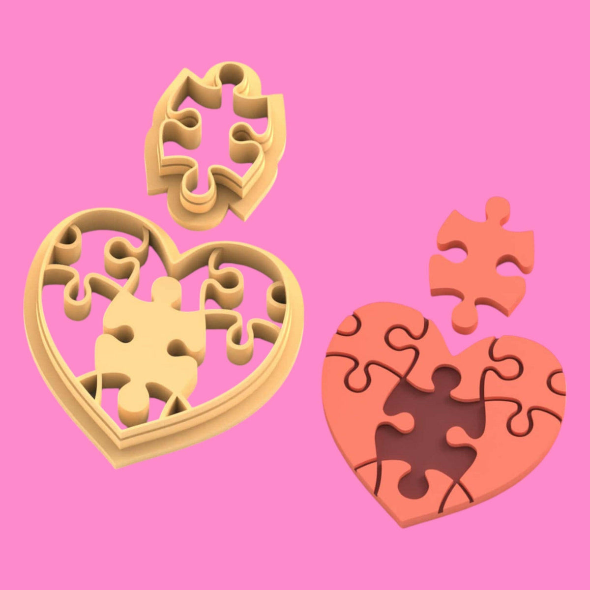 Puzzle Heart Clay Cutter - Polymer clay Tools -Jewellery Tools-Earring  Clay Cutters,Clay Earring Cutters,Most Unique Design. Cookie Cutter.