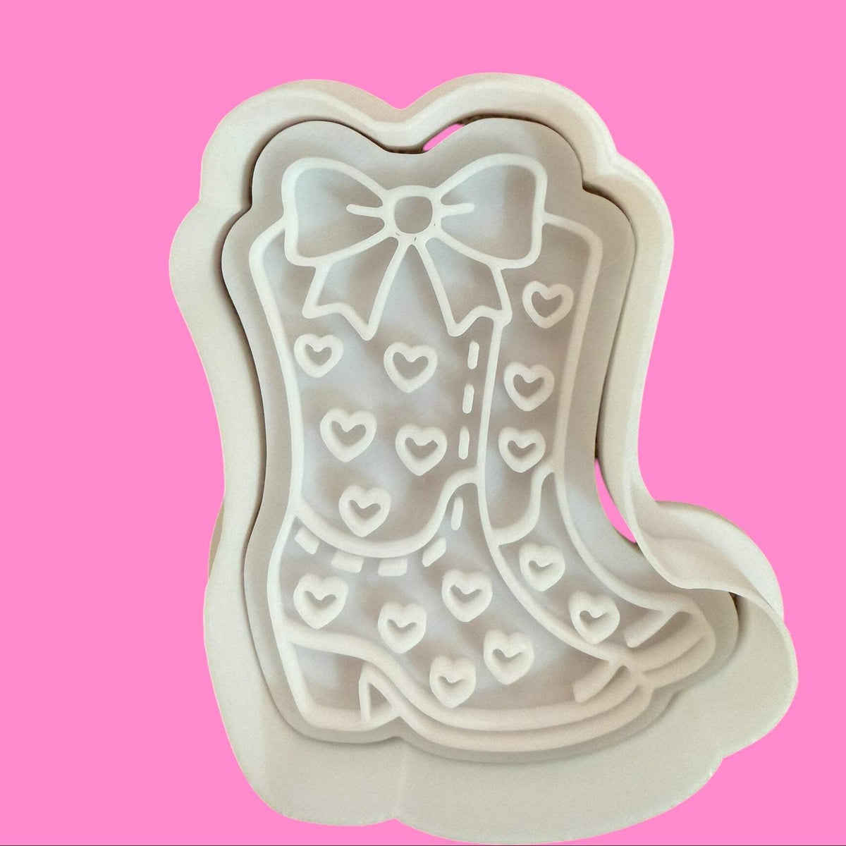 Cowboy Boots with Ribbon Cookie Cutter & Embosser – Western Chic Baking Design