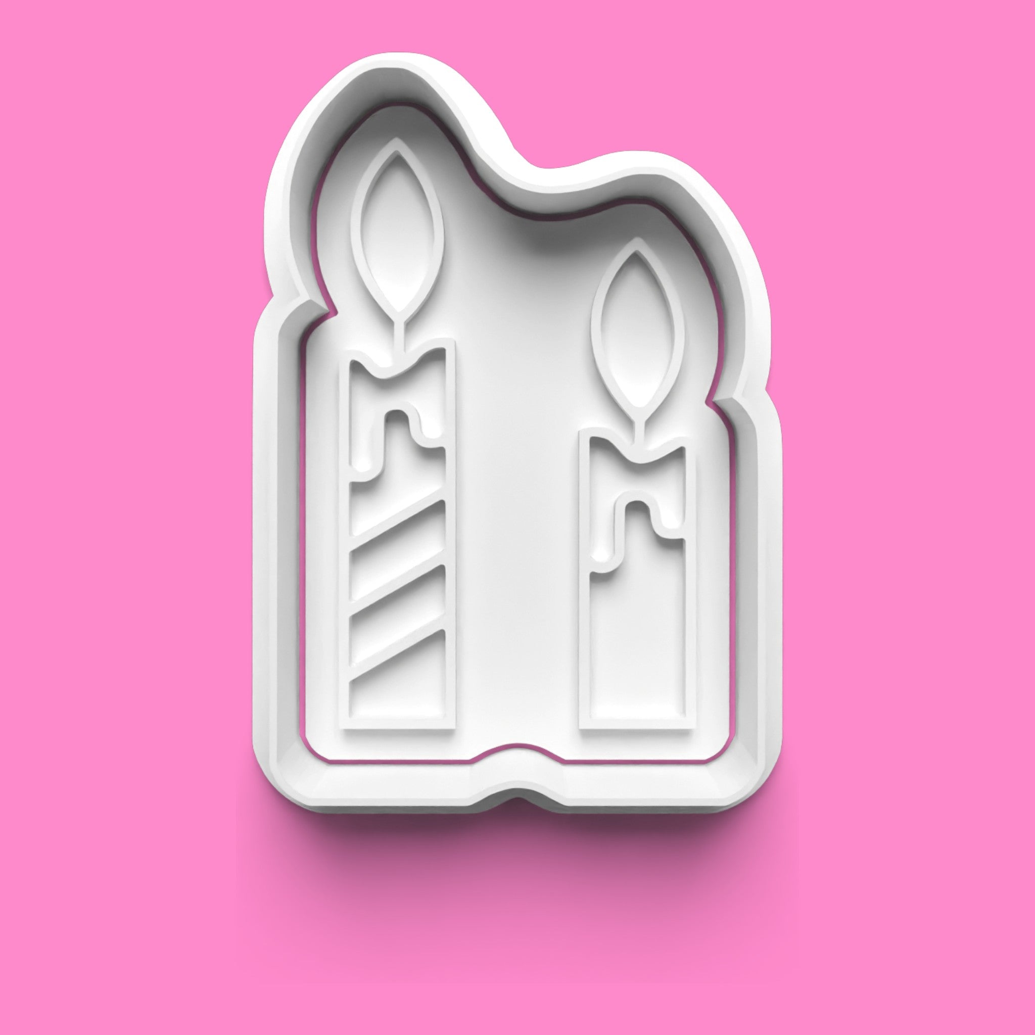 Candle Cookie Cutter & Embosser Set of 4 – Birthday & Celebration Fondant Stamp Set | Baking Tools