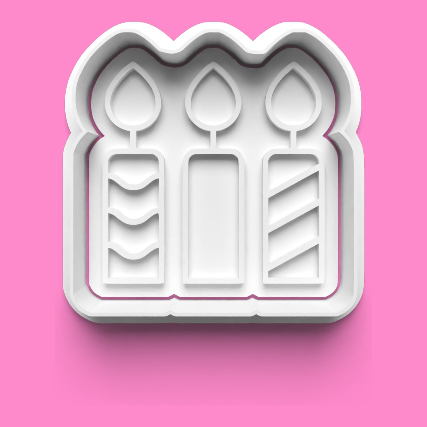 Candle Cookie Cutter & Embosser Set of 4 – Birthday & Celebration Fondant Stamp Set | Baking Tools