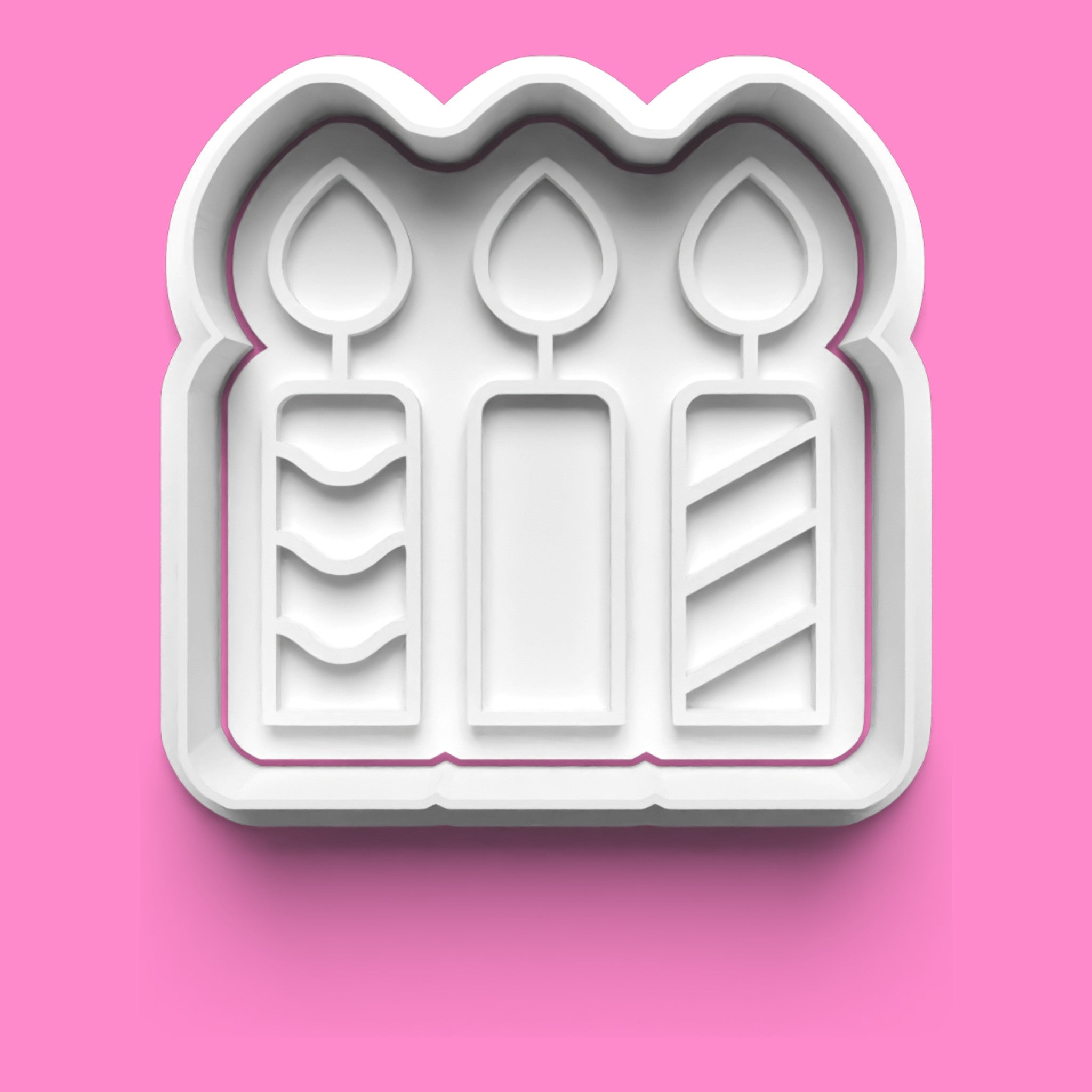 Candle Cookie Cutter & Embosser Set of 4 – Birthday & Celebration Fondant Stamp Set | Baking Tools
