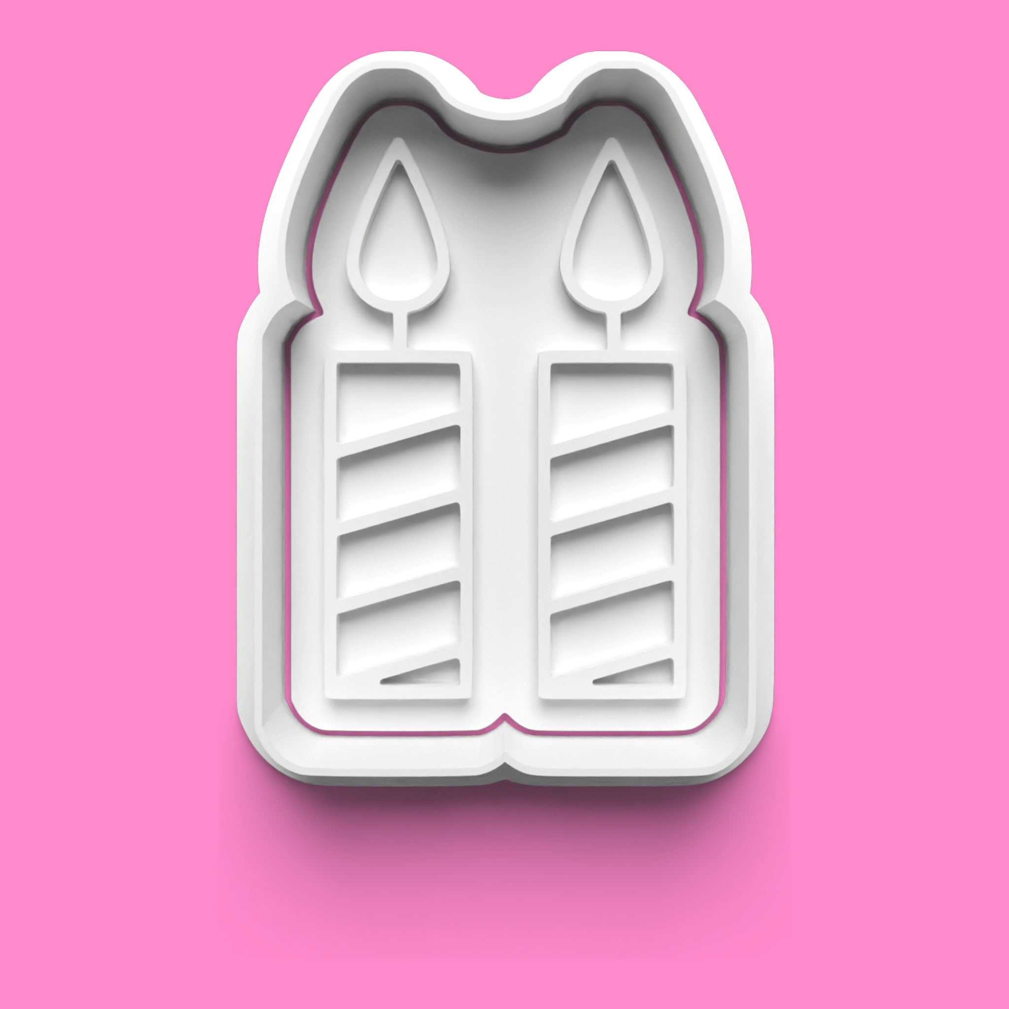 Candle Cookie Cutter & Embosser Set of 4 – Birthday & Celebration Fondant Stamp Set | Baking Tools