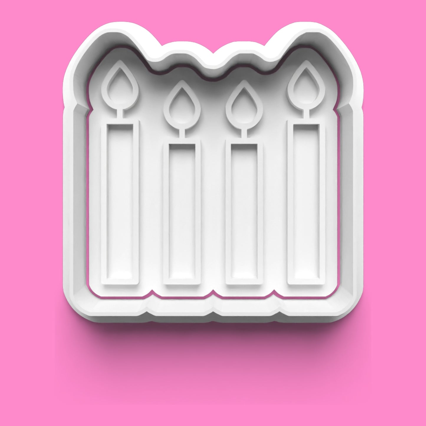 Candle Cookie Cutter & Embosser Set of 4 – Birthday & Celebration Fondant Stamp Set | Baking Tools