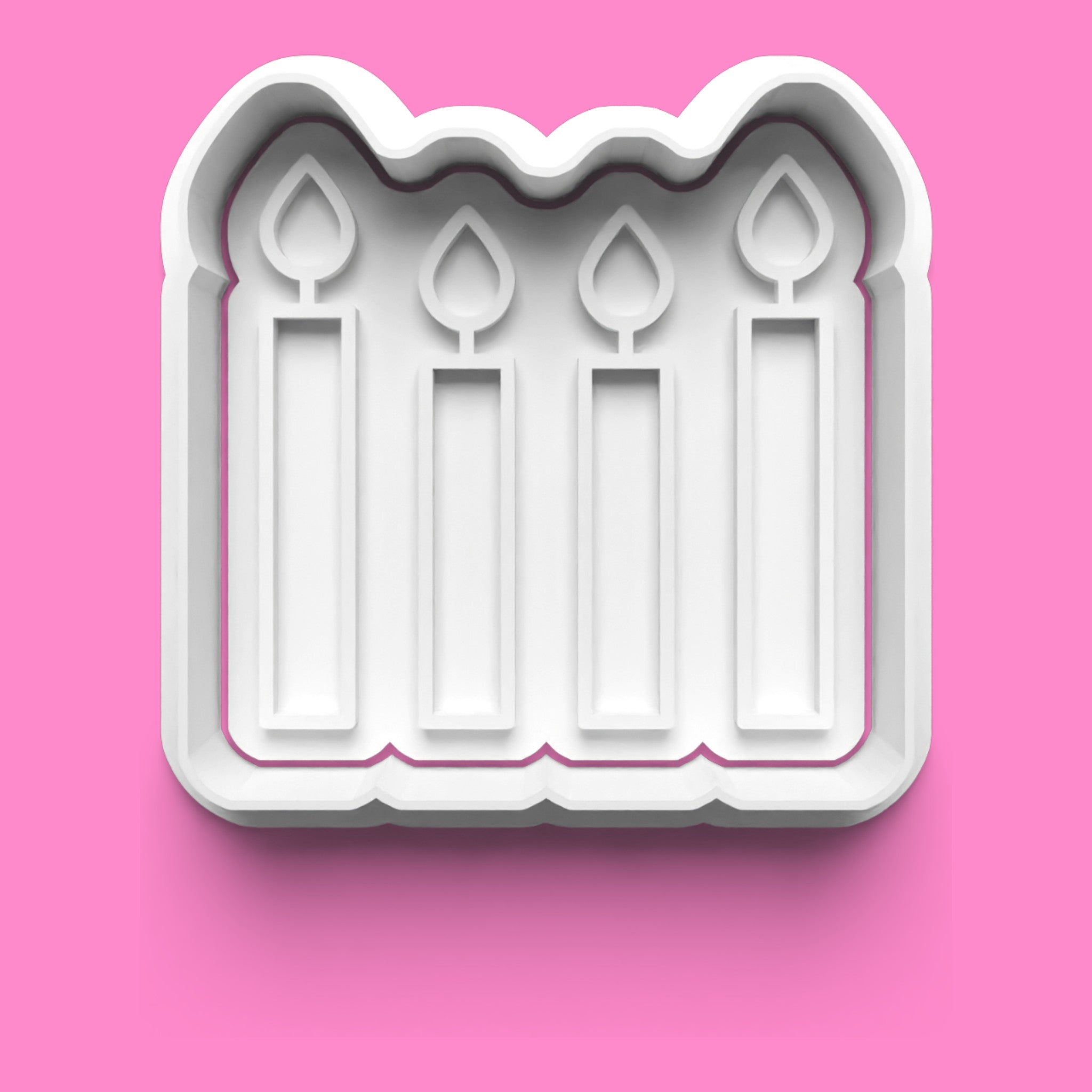 Candle Cookie Cutter & Embosser Set of 4 – Birthday & Celebration Fondant Stamp Set | Baking Tools