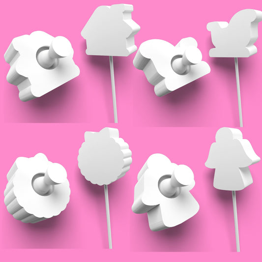 Christmas Cake Pop Mold Set – Festive Shapes Sleigh Wreath Angel