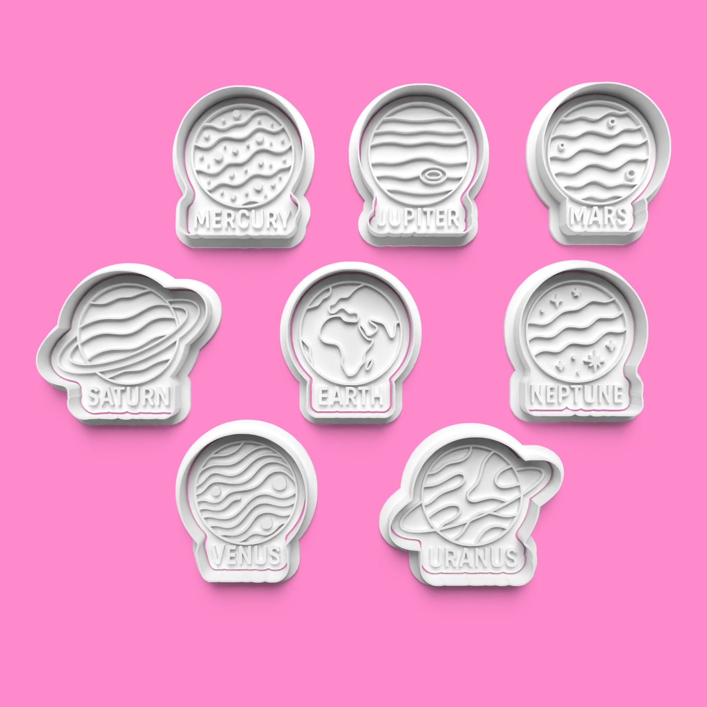 Solar System Planet Cookie Cutter Set | 8-Piece Space Theme | Multiple Size Options