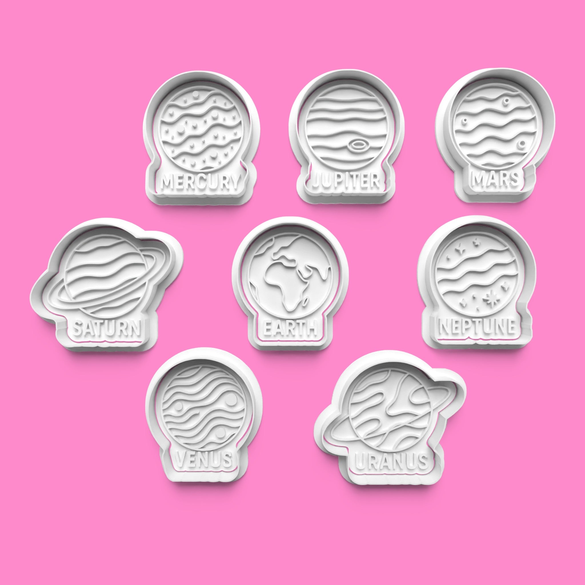Solar System Planet Cookie Cutter Set | 8-Piece Space Theme | Multiple Size Options