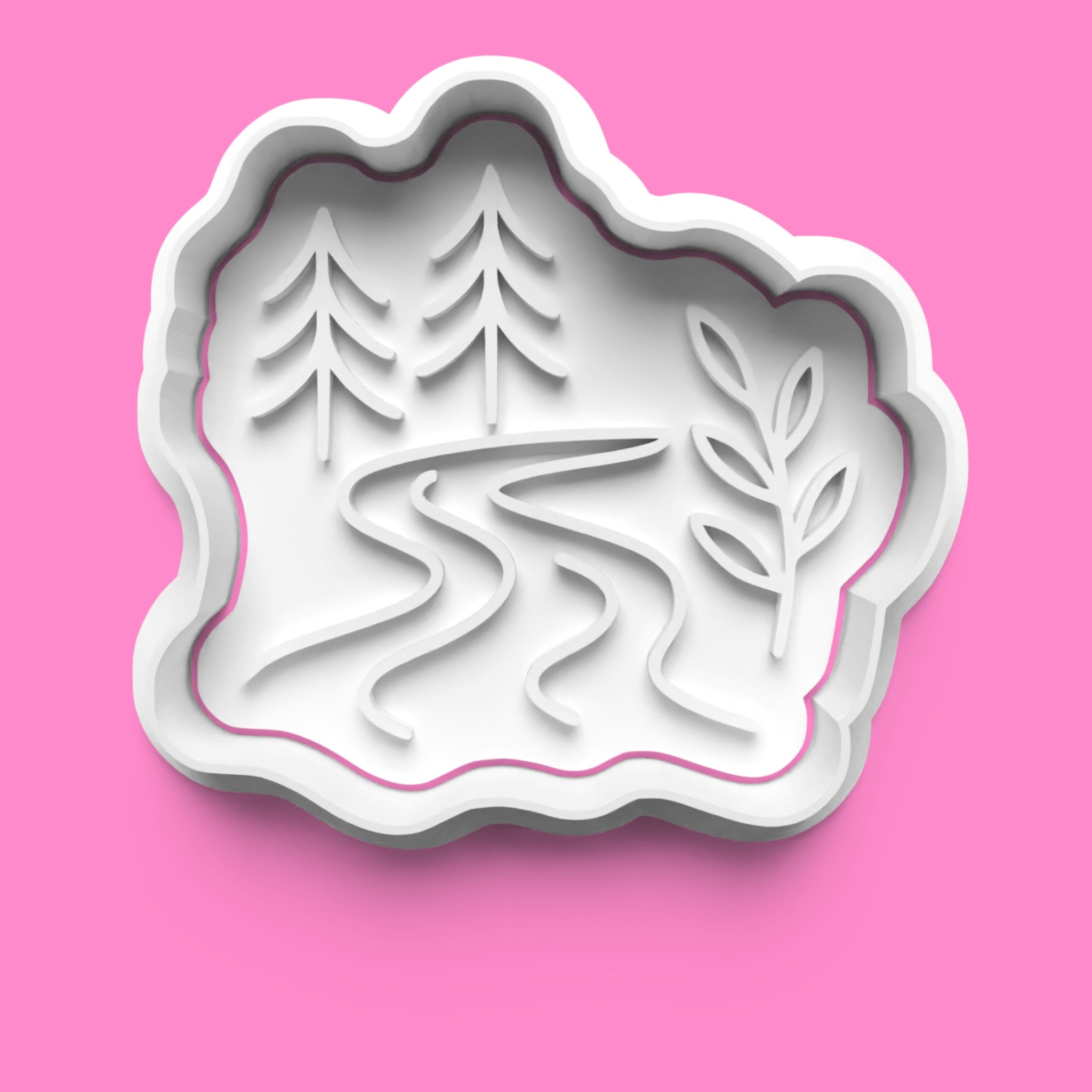 Nature & Forest Landscape Cookie Cutter Set - Whimsical Mountains, Tree of Life, & Mushrooms (Set of 4)